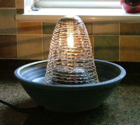 Water spiral in a ceramic bowl