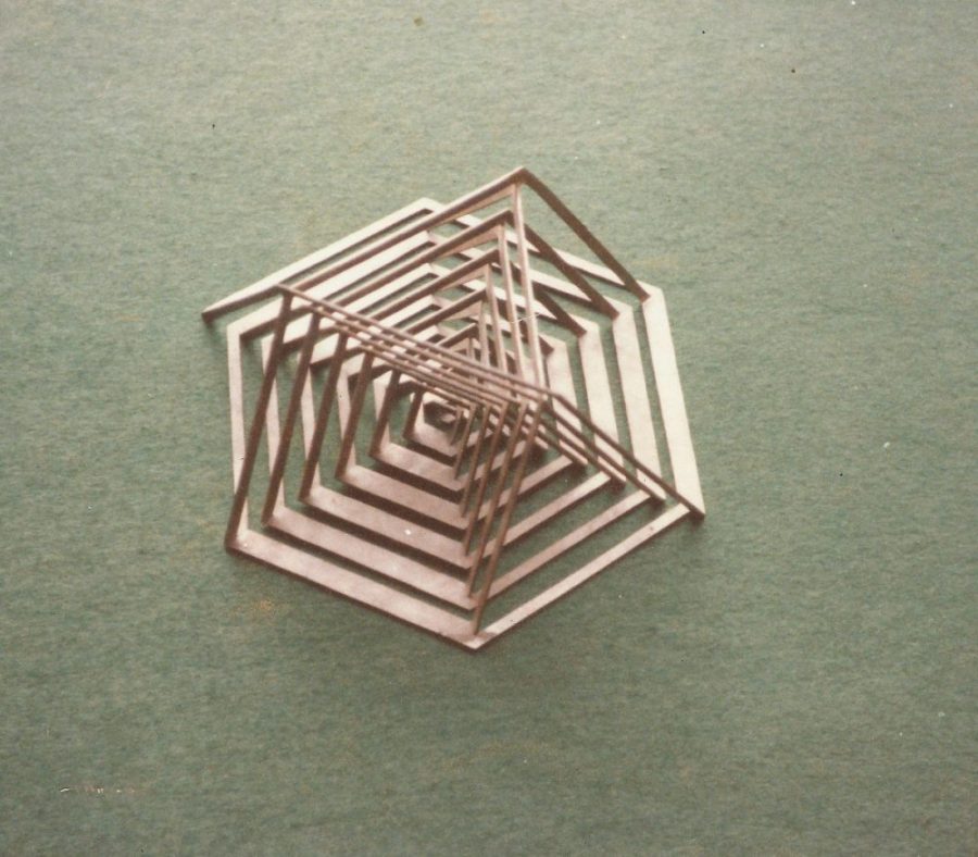 Double staggered hexagon sculpture