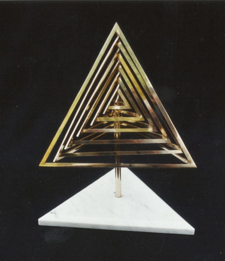Triangular geometric sculpture