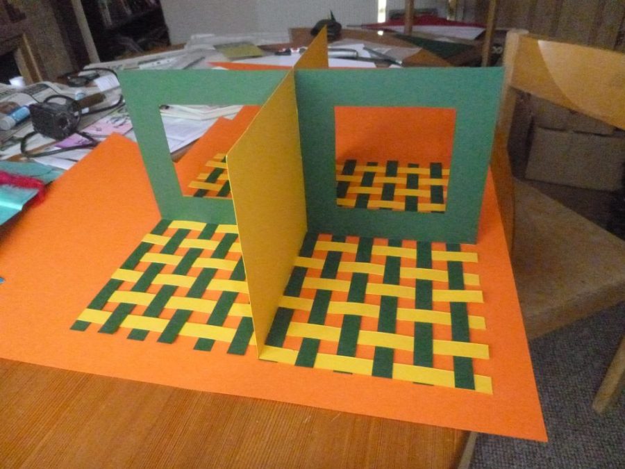 Four square paper sculpture in 3D