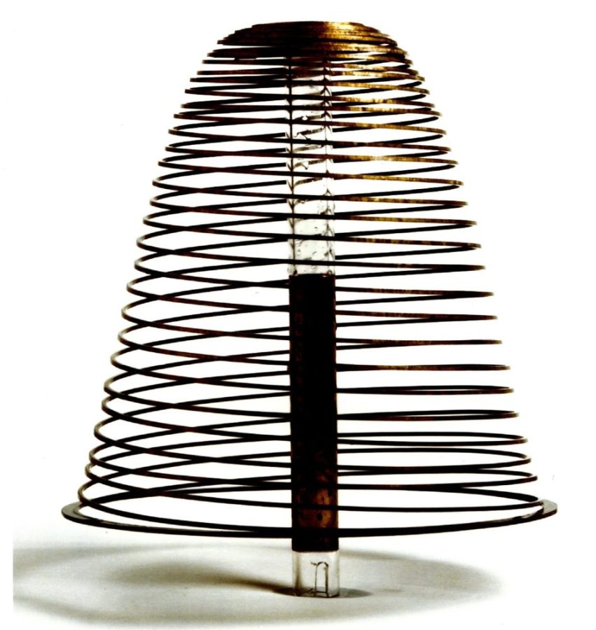 metal spiral on white background